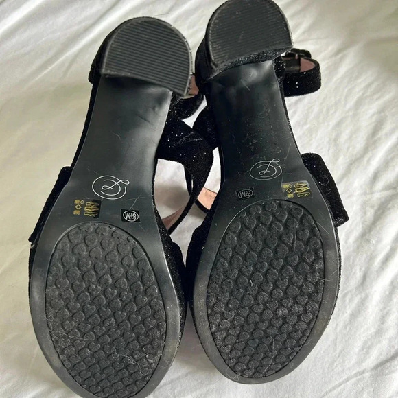 Chinese Laundry Riddle black velvet platform heels sparkly excellent Size 8.5 - Picture 7 of 10
